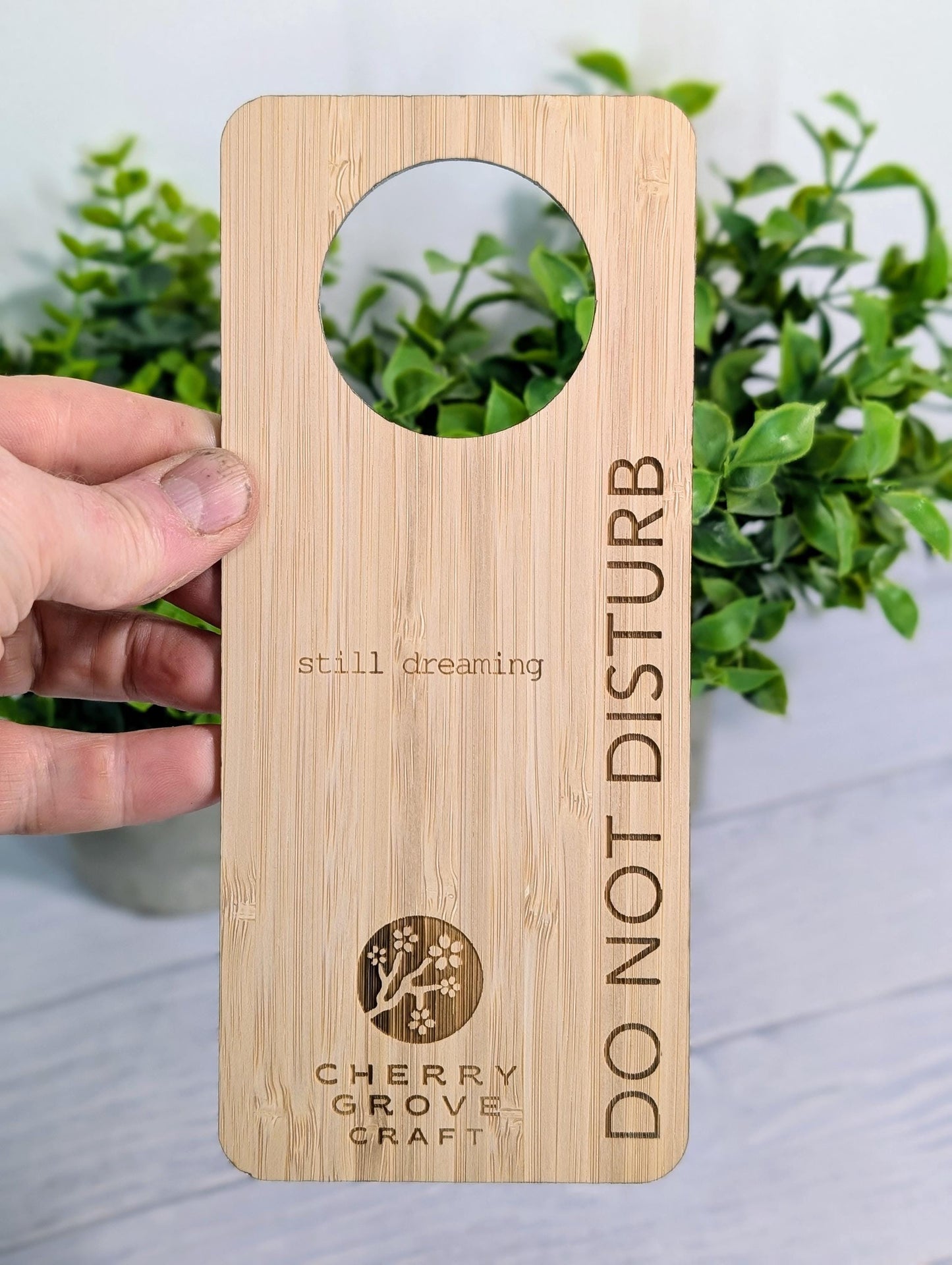 Bamboo Hotel Door Hangers - "Refresh & Renew" and "Do Not Disturb" Door Signs, Hotel Sign, Bedroom Signs, Add Your Logo