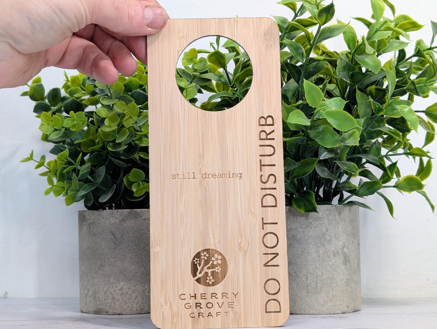 Bamboo Hotel Door Hangers - "Refresh & Renew" and "Do Not Disturb" Door Signs, Hotel Sign, Bedroom Signs, Add Your Logo