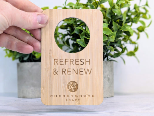 Custom Do Not Disturb Reversible Sign | Bamboo Door Hanger - Personalised Door Signage With Your Logo - for Privacy, Hotel Door Sign, B&B