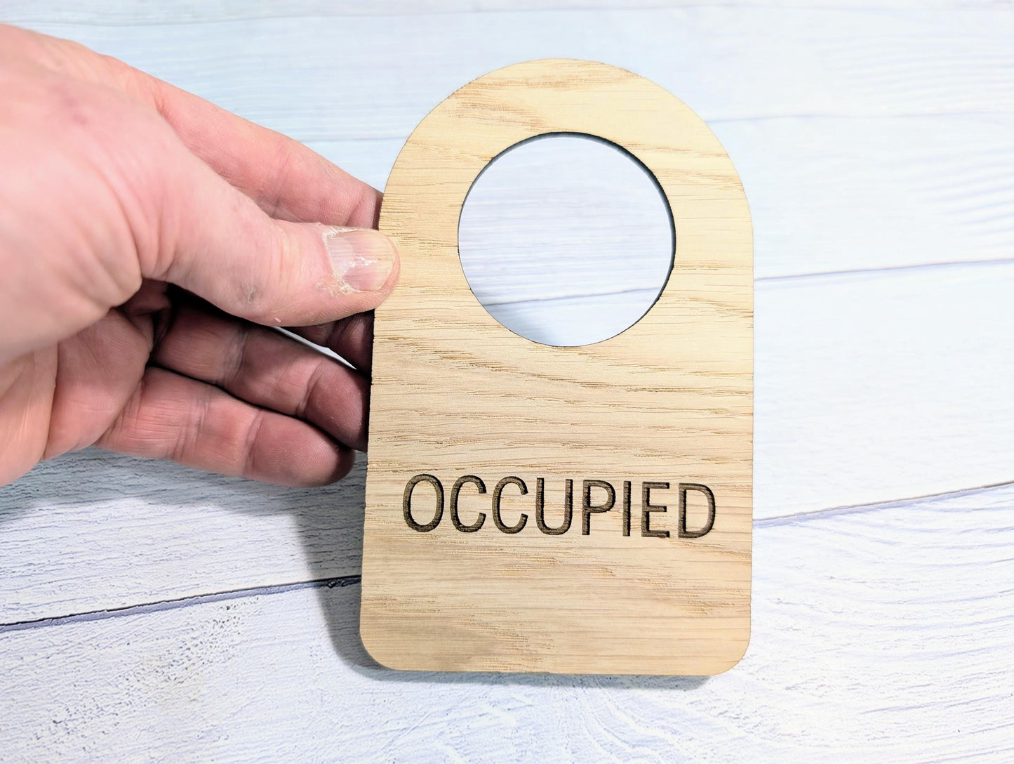 Occupied Door Hanger – Bamboo Do Not Disturb Sign – Eco Wooden Door Sign for Bathrooms, Loos, Offices – Plastic-Free Packaging