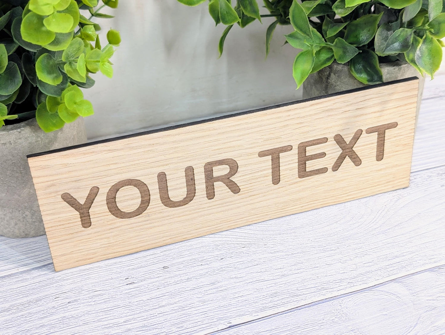 Personalised Oak Veneer Door Sign – Personalised with Custom Text | Wooden Wall Plaque for Office, Home or Study – 4 Sizes