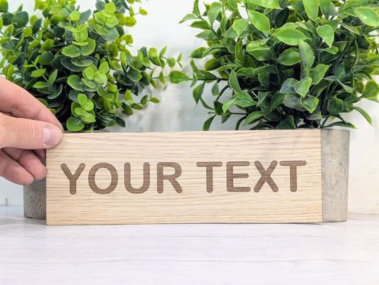 Personalised Oak Veneer Door Sign – Personalised with Custom Text | Wooden Wall Plaque for Office, Home or Study – 4 Sizes