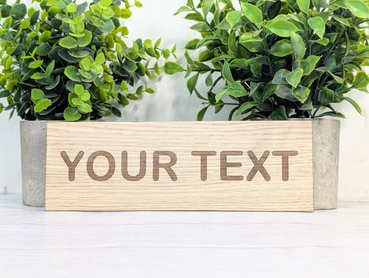 Personalised Oak Veneer Door Sign – Personalised with Custom Text | Wooden Wall Plaque for Office, Home or Study – 4 Sizes