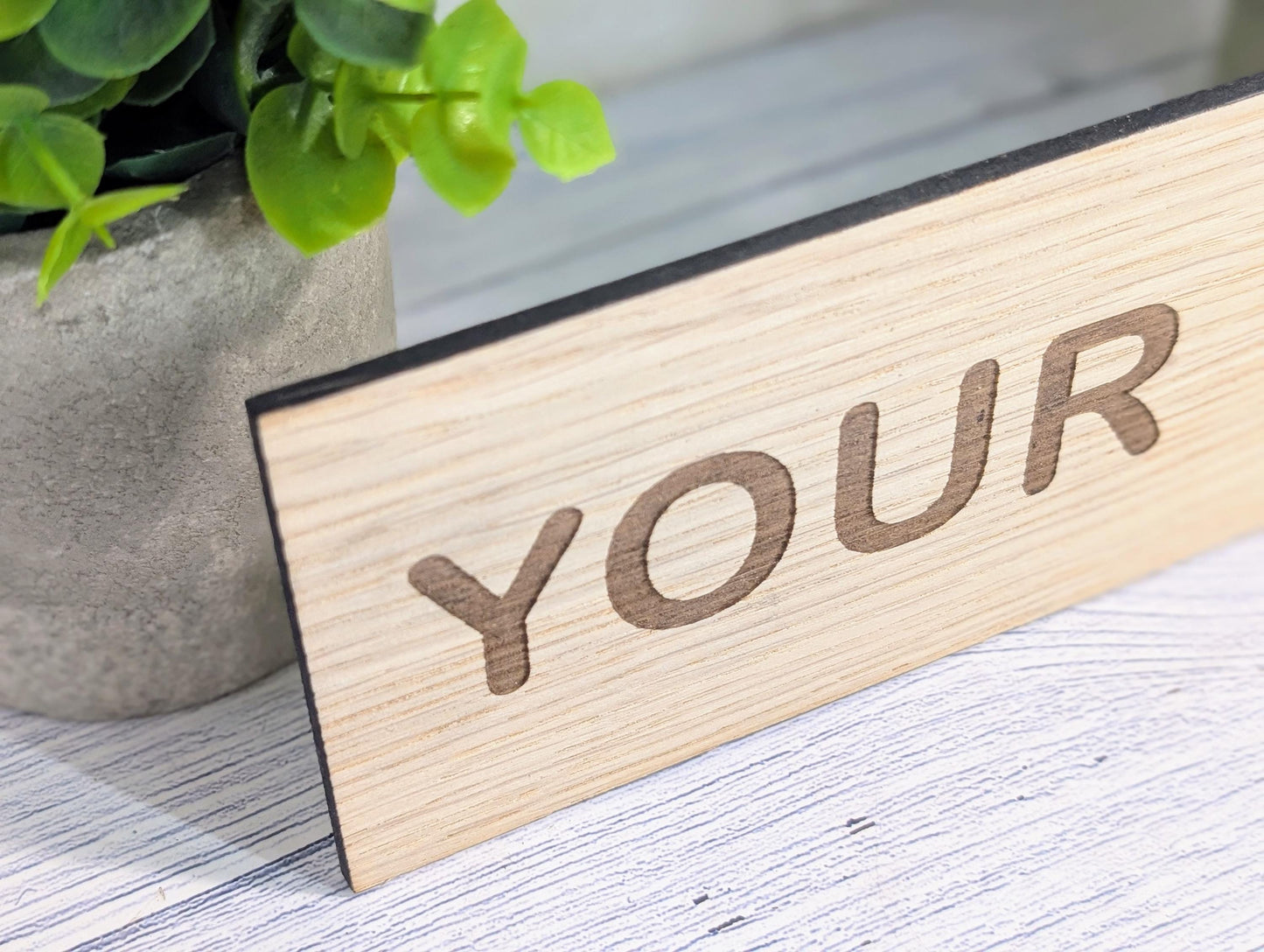 Personalised Oak Veneer Door Sign – Personalised with Custom Text | Wooden Wall Plaque for Office, Home or Study – 4 Sizes