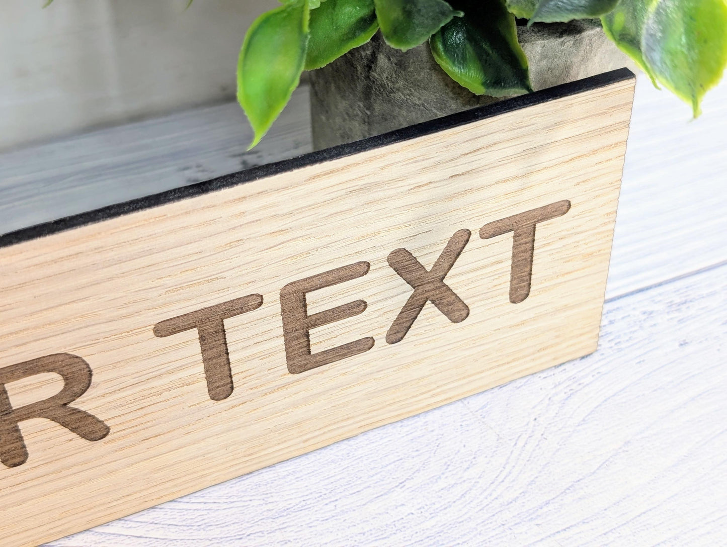 Personalised Oak Veneer Door Sign – Personalised with Custom Text | Wooden Wall Plaque for Office, Home or Study – 4 Sizes