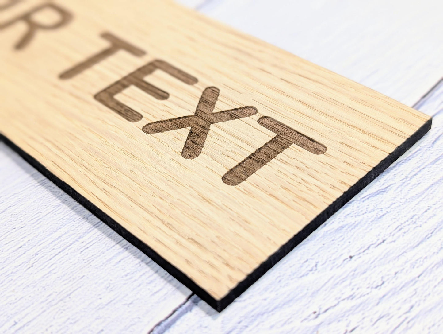 Personalised Oak Veneer Door Sign – Personalised with Custom Text | Wooden Wall Plaque for Office, Home or Study – 4 Sizes