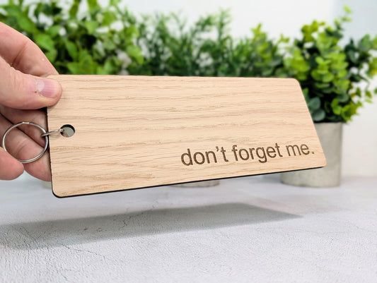 Don't Forget Me Keyring | Oak | XL 200x80mm | Hotels & Offices