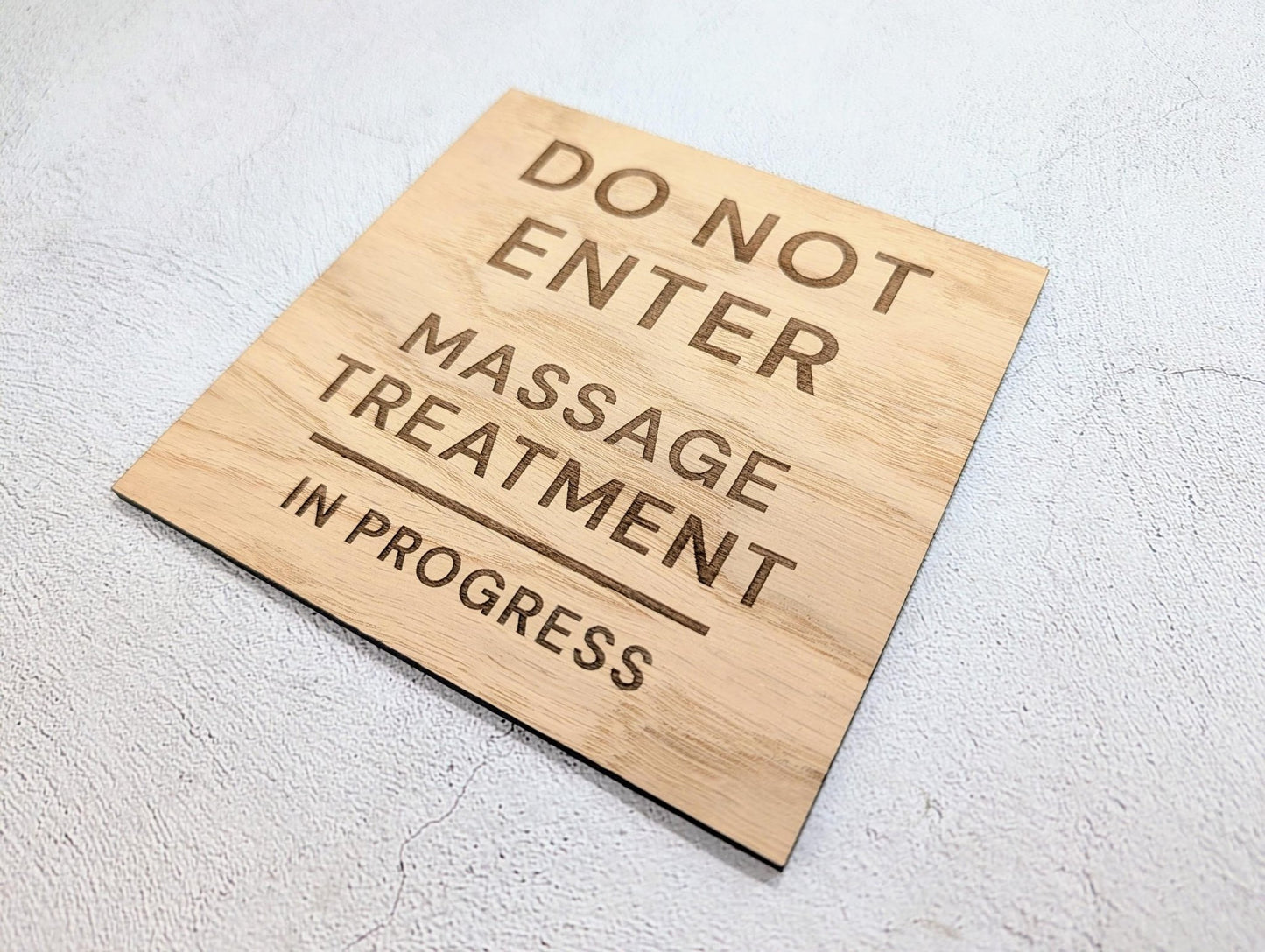 Massage Treatment in Progress Sign | Square Oak | 3 Sizes