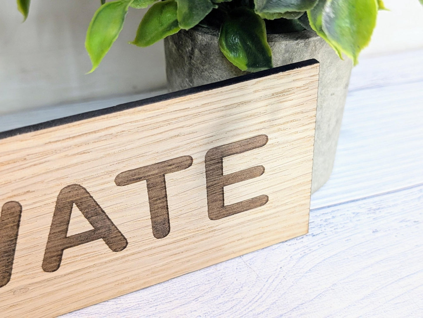 Personalised Oak Door Sign – Private or Custom Text | Wooden Wall Plaque for Home, Office or Studio | 4 Sizes – Eco Friendly - CherryGroveCraft