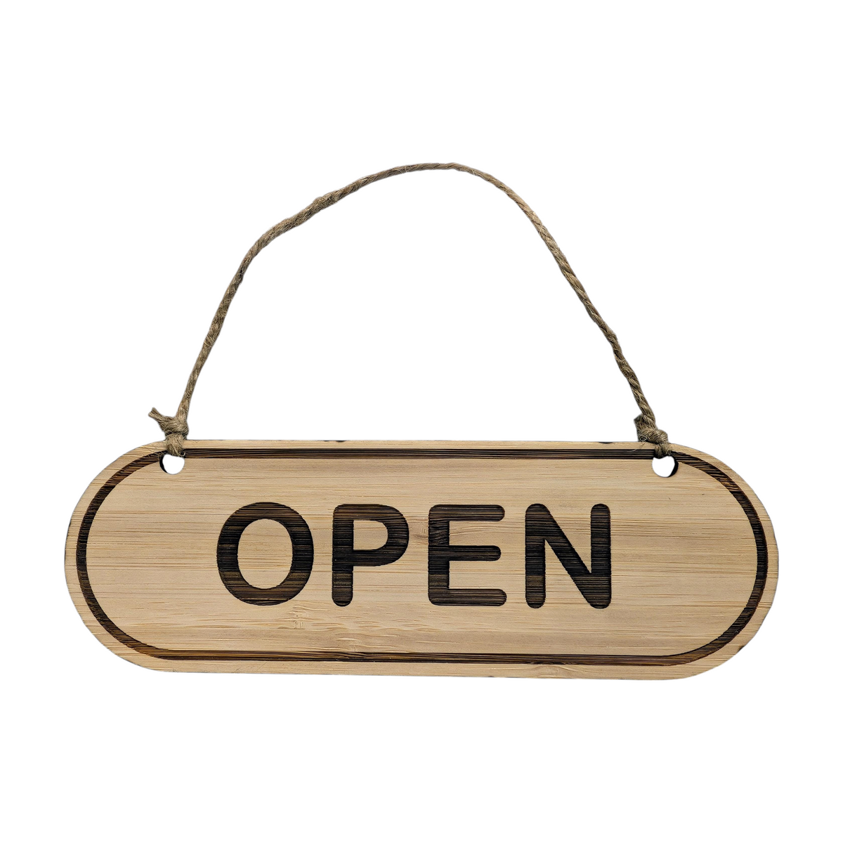 Slim Bamboo Open Closed Sign | Double-Sided | 4 Sizes | FSC