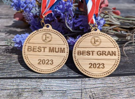 Best Mum & Best Gran Medals with Welsh Dragon - Meaningful Gifts, Birthday Gift, Mother's Day Gift - CherryGroveCraft
