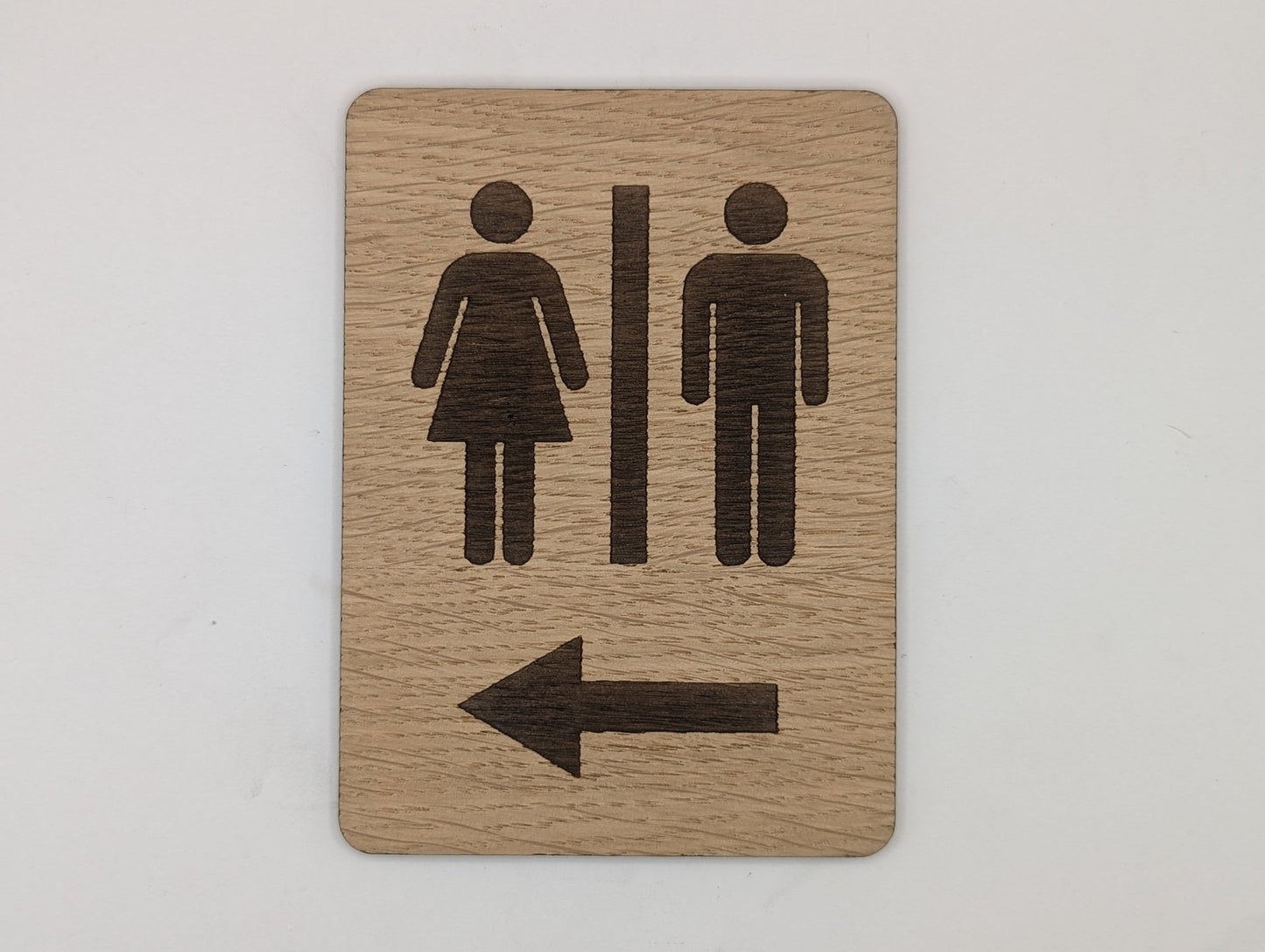 Custom engraved wooden direction sign in four sizes