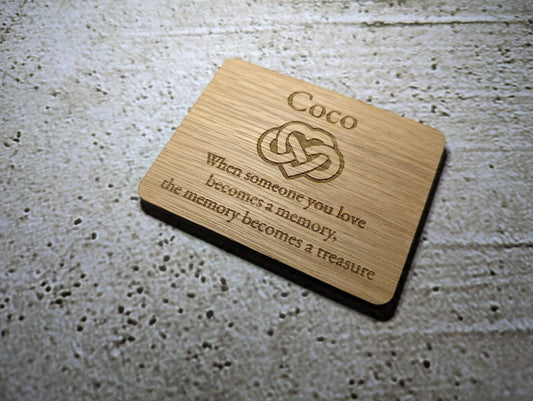 Custom Wooden Memory Magnets: In Loving Memory - Sustainable Birch Tribute Tokens - Personalised Remembrance - Heartfelt Sympathy Gift - CherryGroveCraft