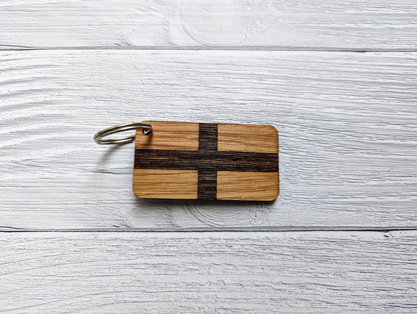 England Keyrings, St. George's Cross Gifts, Oak - CherryGroveCraft