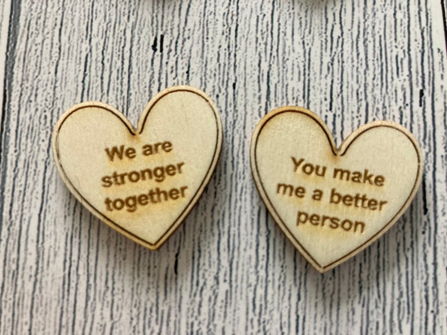 Engraved Wooden Love Tokens, Personalised Love Messages, Romantic Gift - CherryGroveCraft