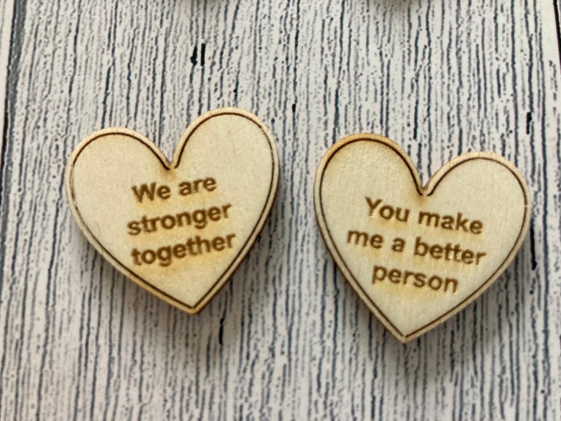 Engraved Wooden Love Tokens, Personalised Love Messages, Romantic Gift - CherryGroveCraft