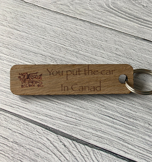 Welsh Keyrings | Welsh gift | Celtic Keyfobs | Oak Wood