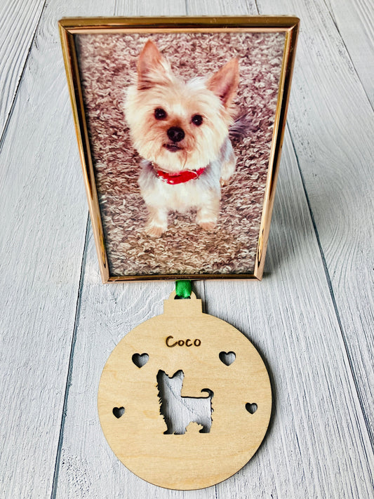 Personalised Dog Bauble | Custom Christmas Decoration | Wooden Pet gift
