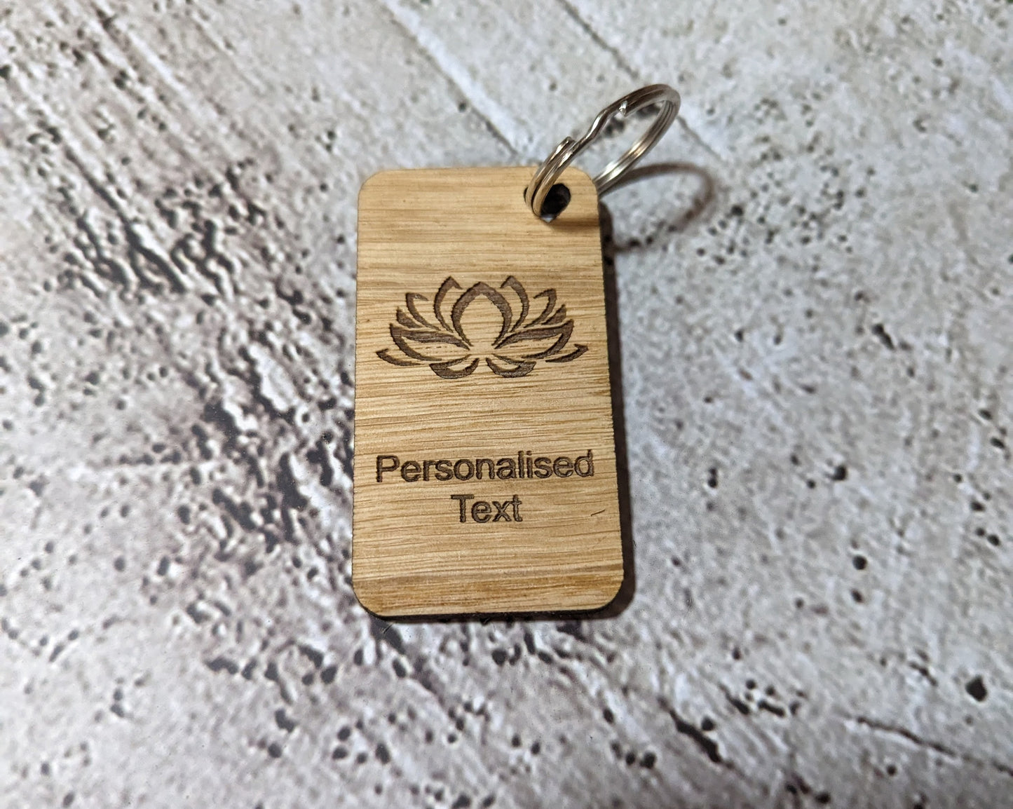 Lotus Flower yoga keyring — personalised with name or message