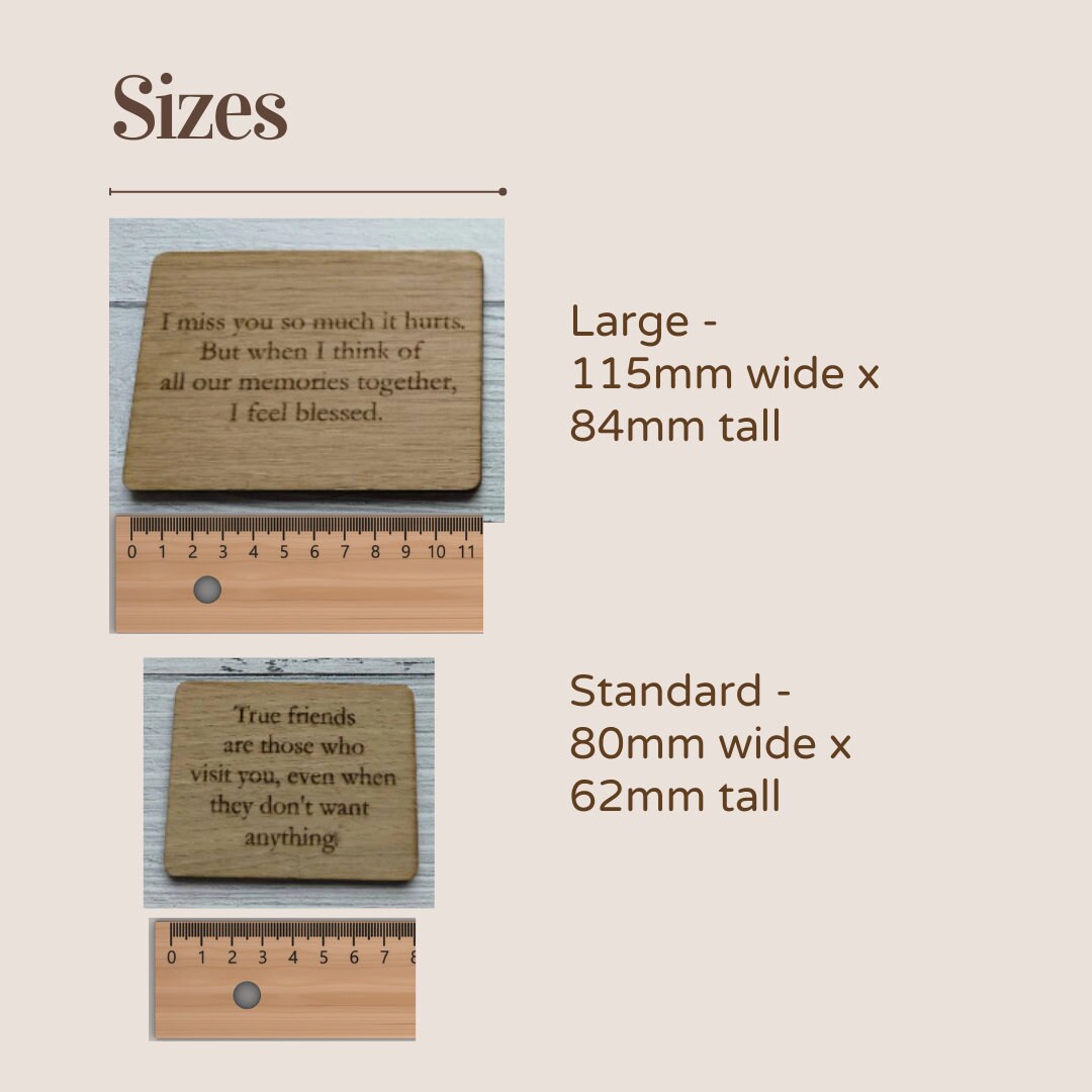 Personalised Fridge Magnets, Wooden Rustic Gift, 3 Sizes, Wooden Fridge Magnet, Oak