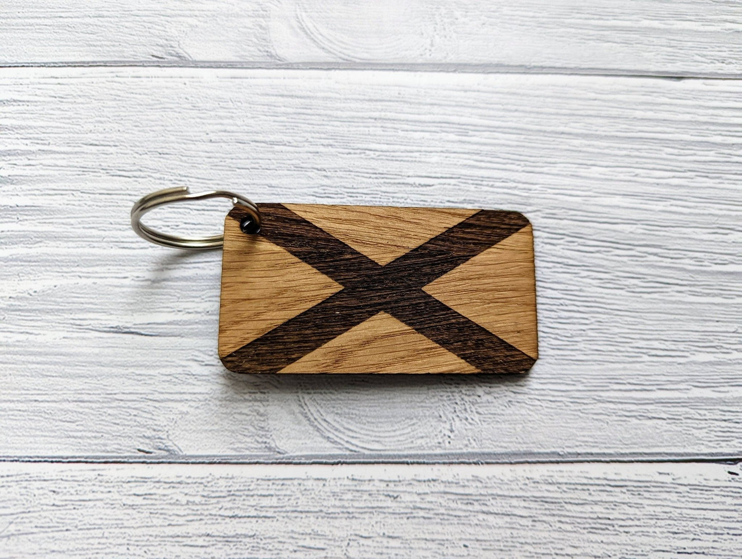 Northern Ireland Flag Keyrings, Irish Gifts, Oak - CherryGroveCraft