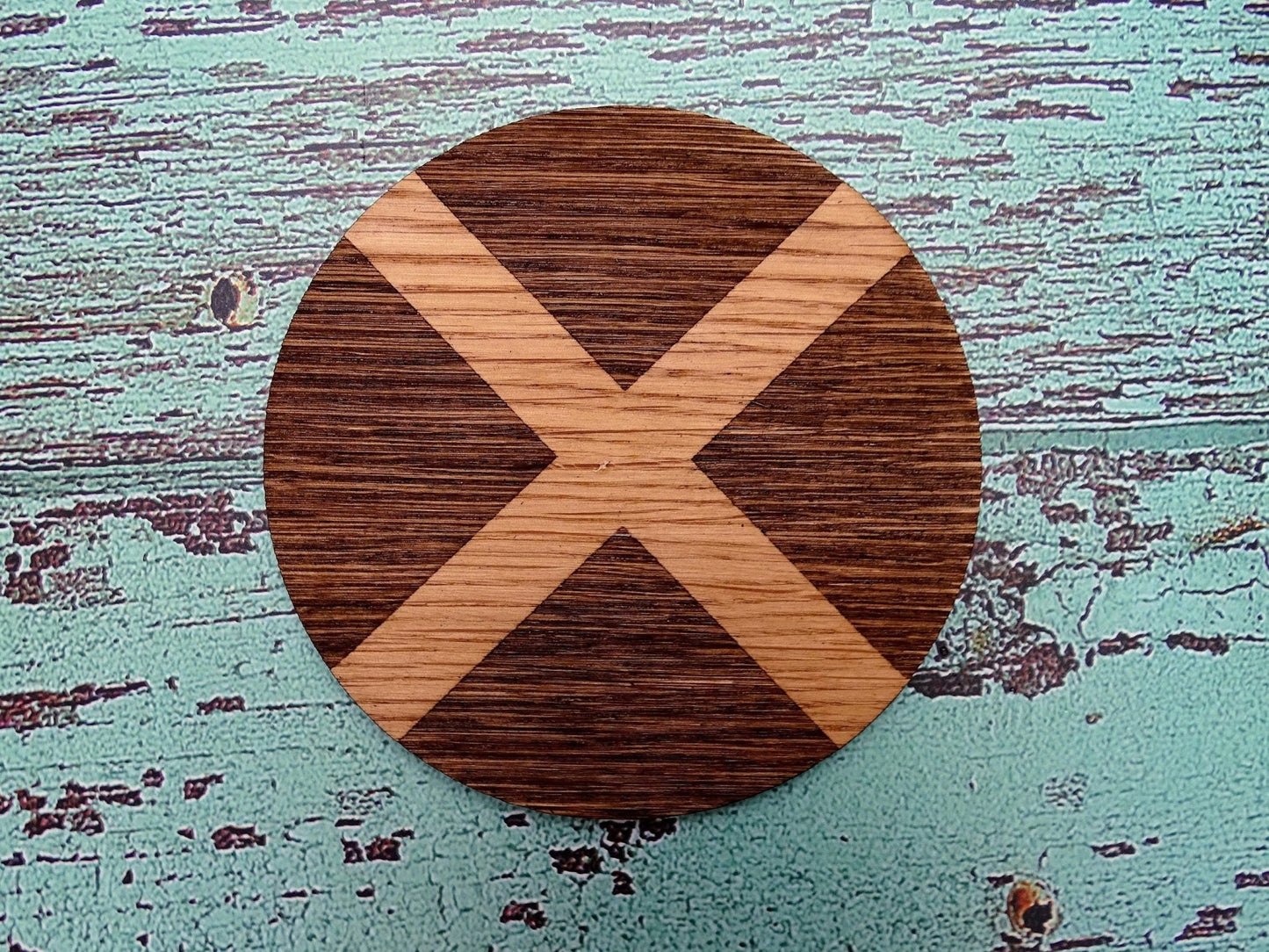 Patriotic Scotland Coasters, Scottish Gifts,Scotland Flag, Oak Veneered - CherryGroveCraft