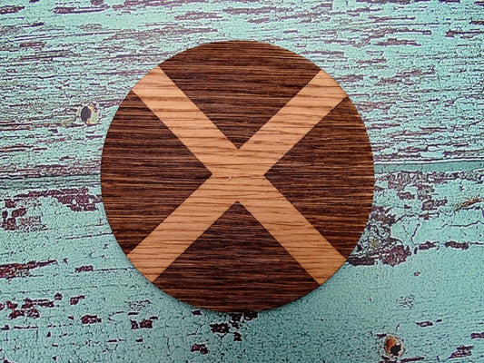 Patriotic Scotland Coasters, Scottish Gifts,Scotland Flag, Oak Veneered - CherryGroveCraft