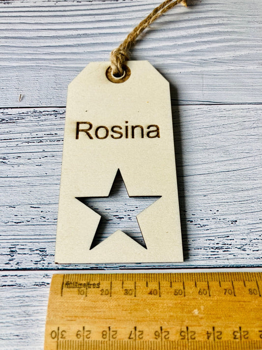 Personalised Engraved Wooden Gift Tag | Wooden Label | Engraved Label | Wrapping Ideas | Custom Label | Corporate Gifts - CherryGroveCraft