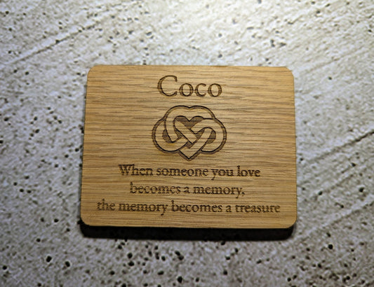 Personalised “In Memory” Fridge Magnets, Magnetic Wooden Memory Plaque with Love Infinity Symbol - CherryGroveCraft