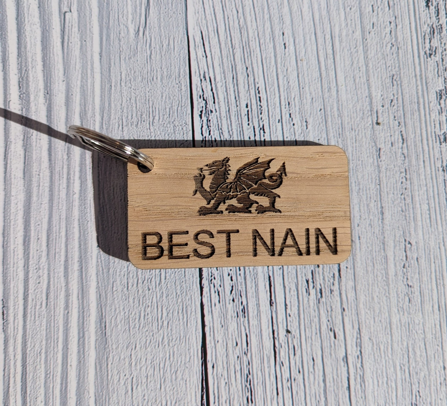 Personalised Patriotic Welsh Keyrings with Welsh Dragon and Phrases - CherryGroveCraft