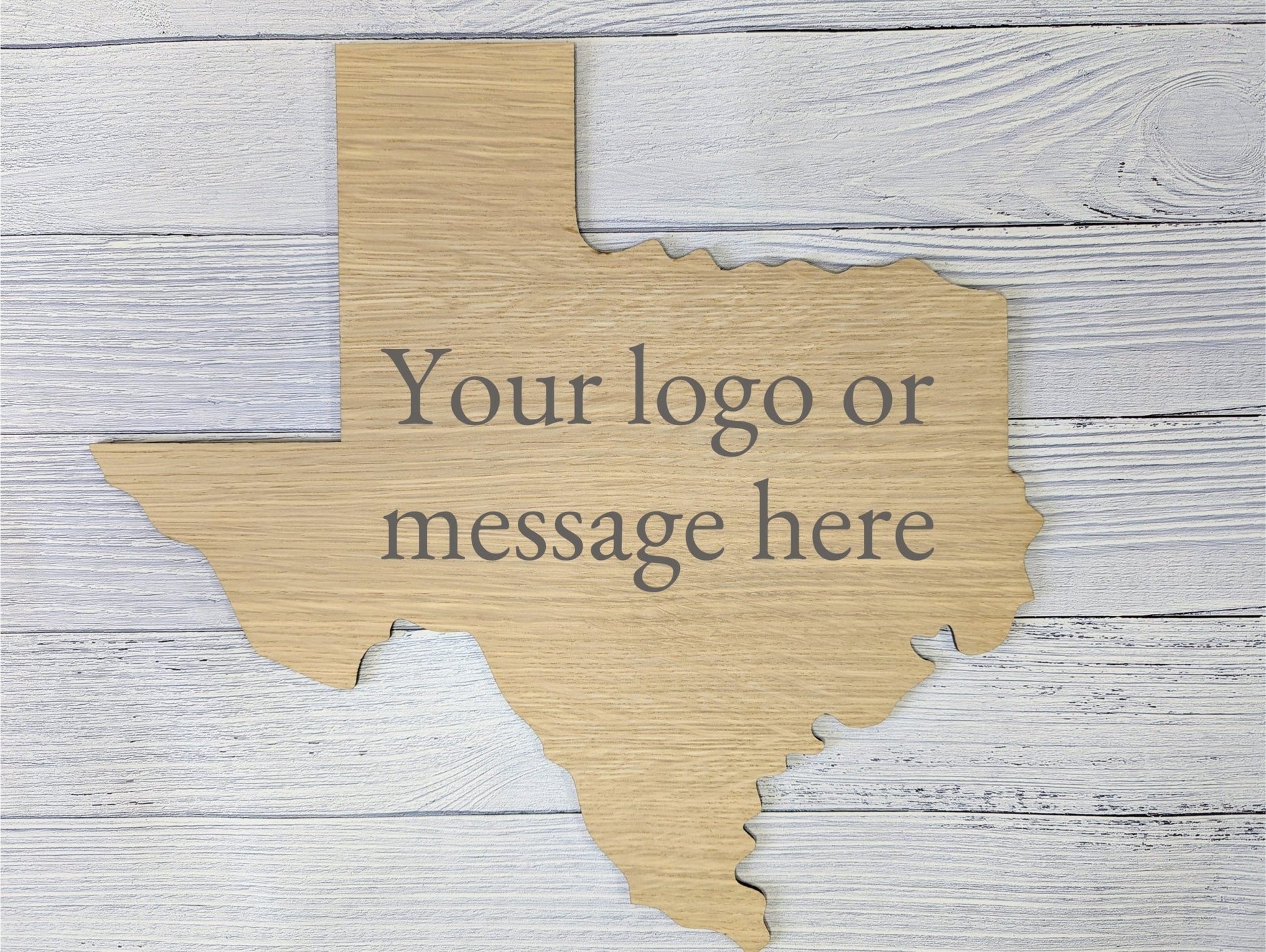 Personalised Texas Wooden Sign - Custom Home or Business Decor - Oak Veneer Plaque - CherryGroveCraft