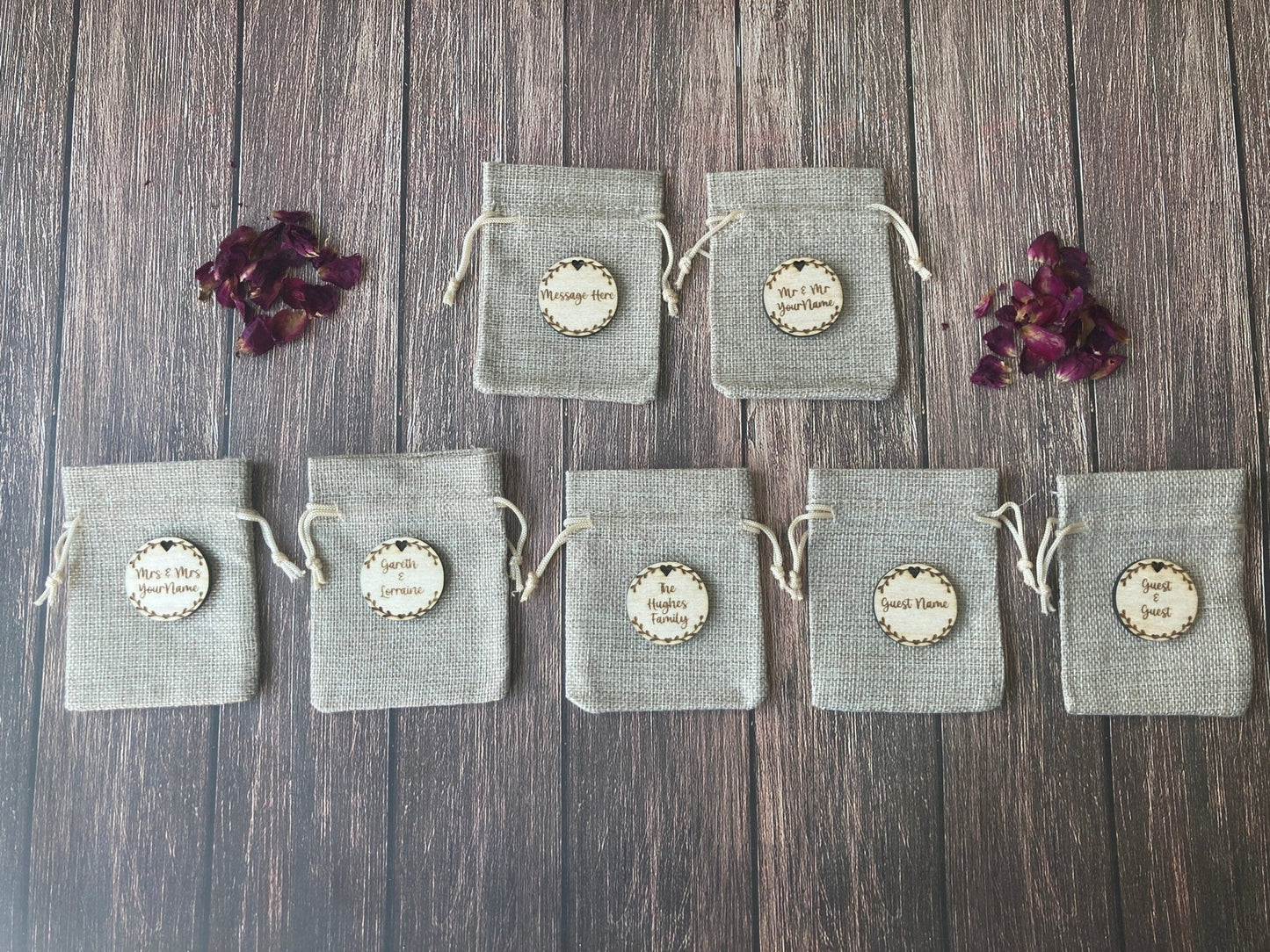 Personalised Wedding Favour Bags, Personalised Confetti Bags - CherryGroveCraft