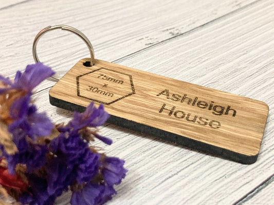 Premium Personalised Logo Keyrings - Crafted from Oak Wood | Various Sizes Available | Perfect for Corporate Gifting | Fast Shipping - CherryGroveCraft
