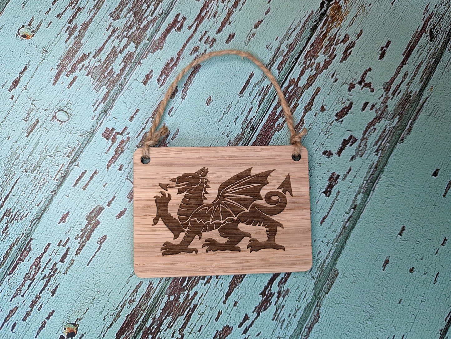 Welsh Dragon Sign | Engraved Welsh Sign | Handcrafted Welsh Wooden Wall Decor | Gift From Wales | Handmade in Wales | Wooden Sign - CherryGroveCraft