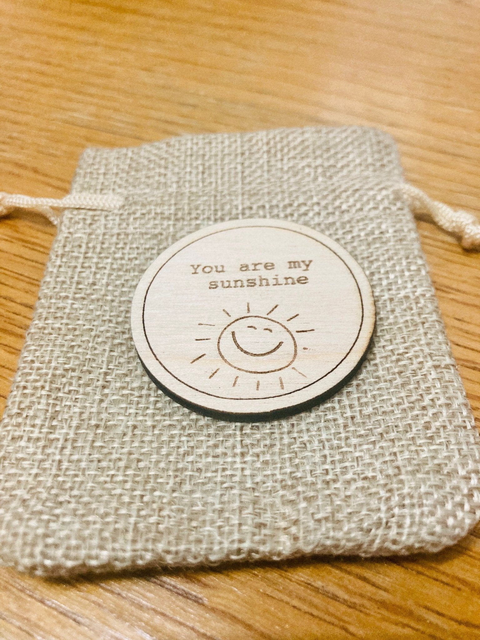 Wooden Hug Token In A Bag, Pocket Confidence Coin, Uplifting Gift - CherryGroveCraft