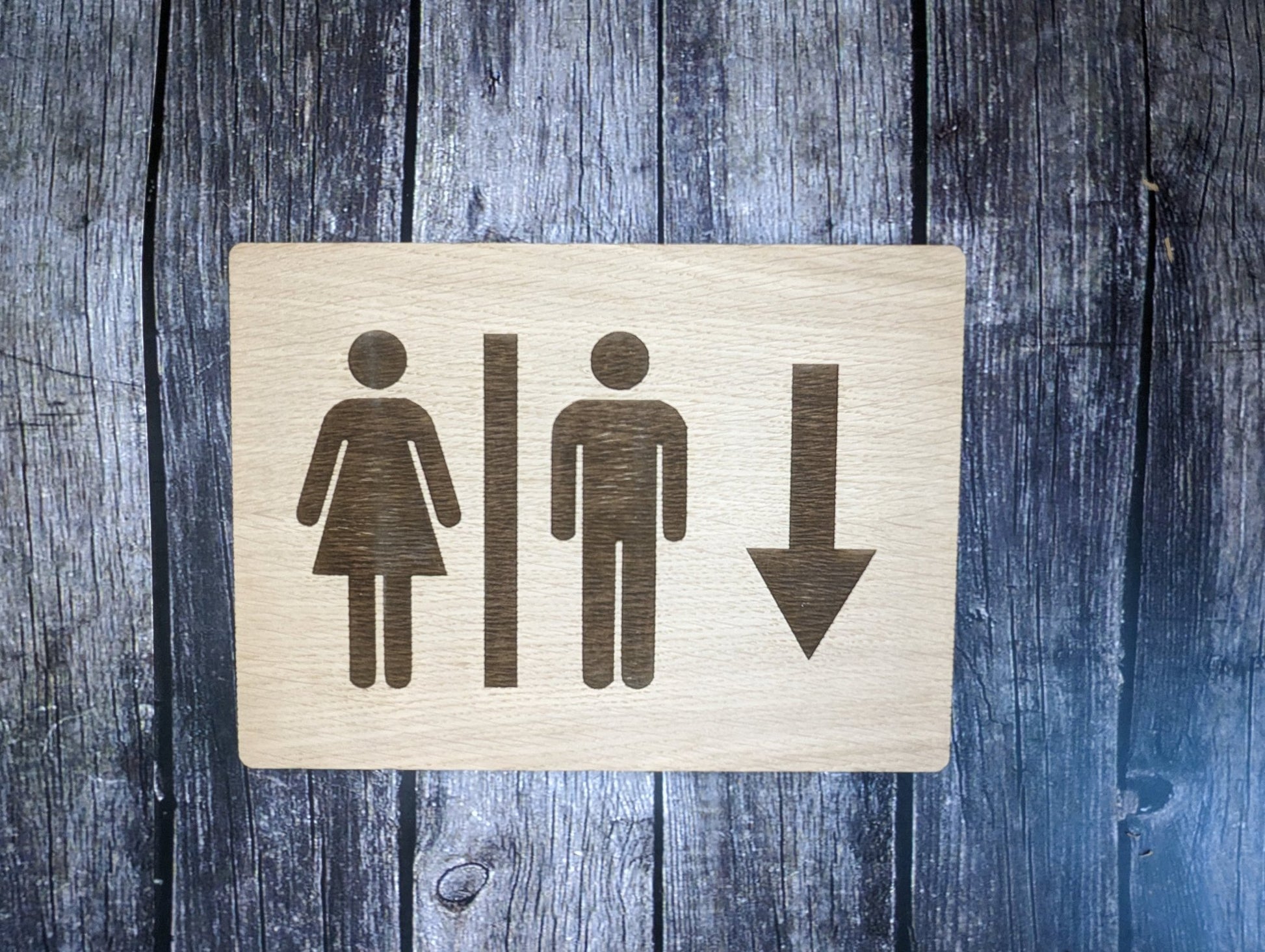 Wooden Toilet Signs - Rustic Bathroom Signage for Hotels, Restaurants, Bars, B&Bs, and Offices - CherryGroveCraft