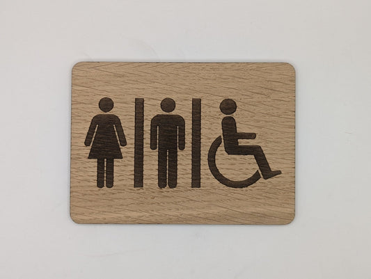 Wooden Toilet Signs - Rustic Bathroom Signage for Hotels, Restaurants, Bars, B&Bs, and Offices - CherryGroveCraft