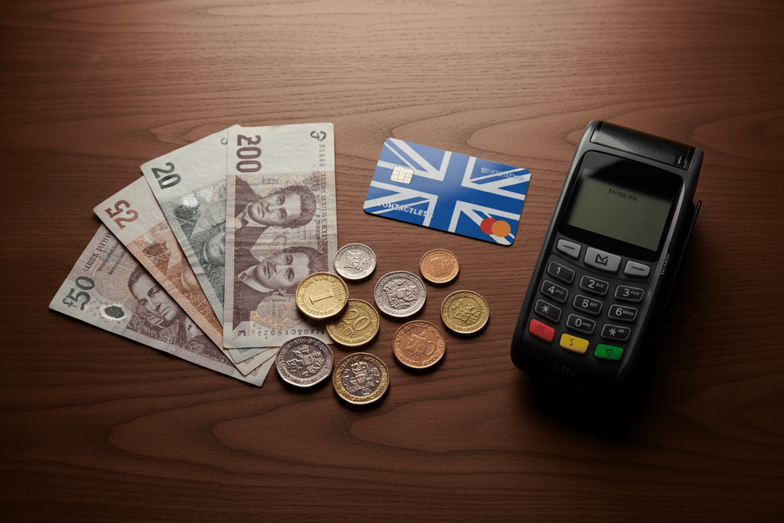 Cash or card illustration — UK business payment methods and the right to refuse cash