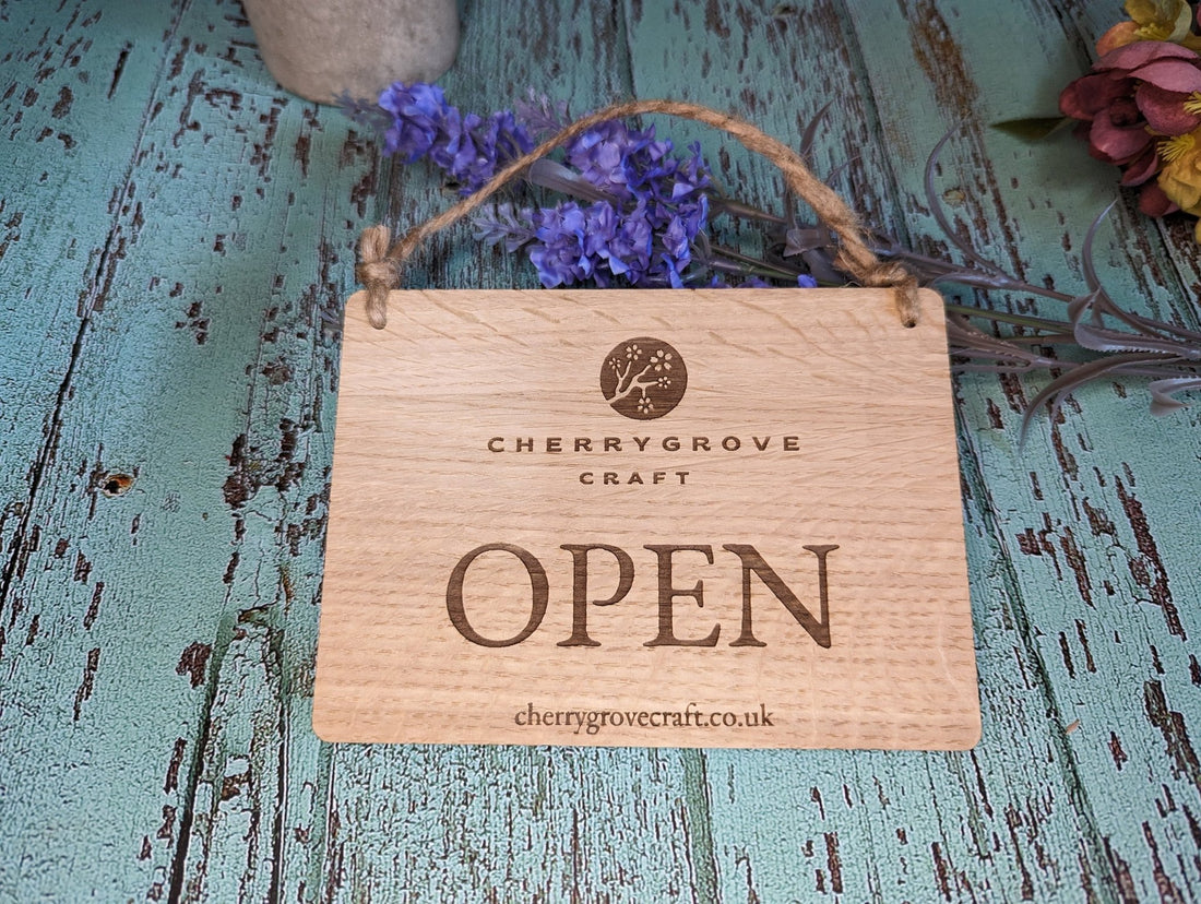 Wooden Open Closed Sign