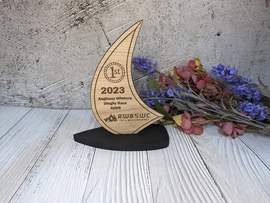 Wooden Sail shaped trophy