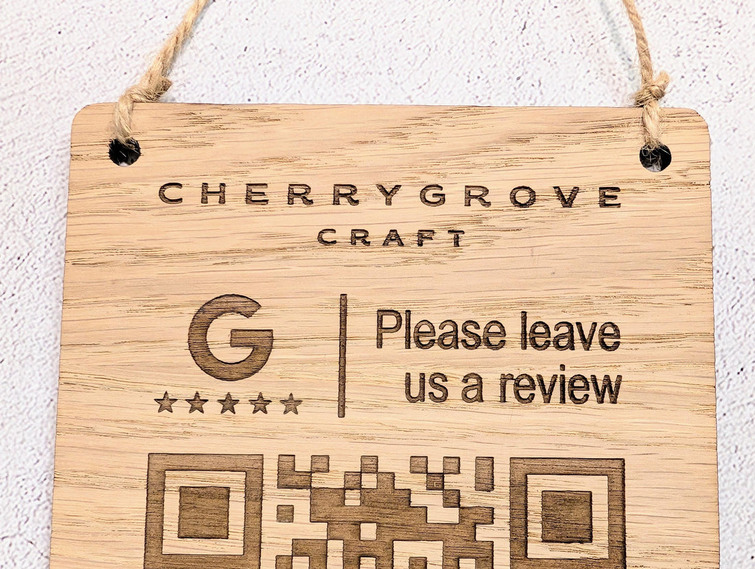 Wooden Google Review Sign