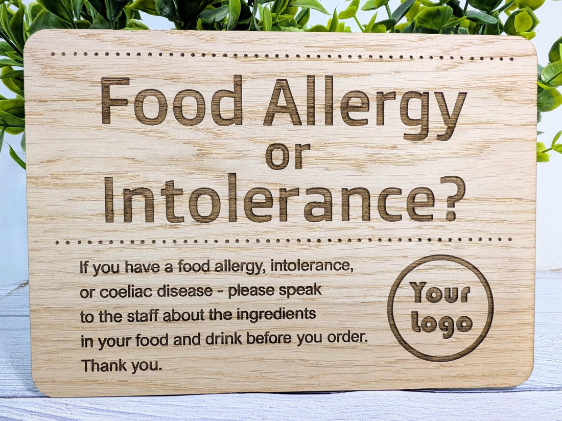 wooden Food allergy sign