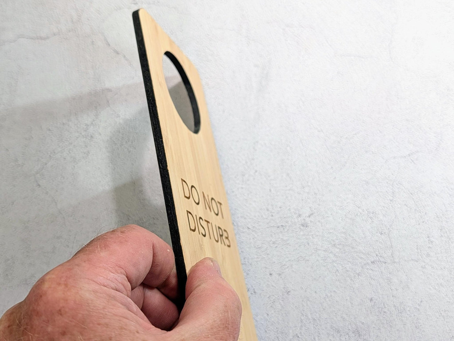 5mm bamboo door hanger, 210 by 89mm, double-sided hotel guest sign
