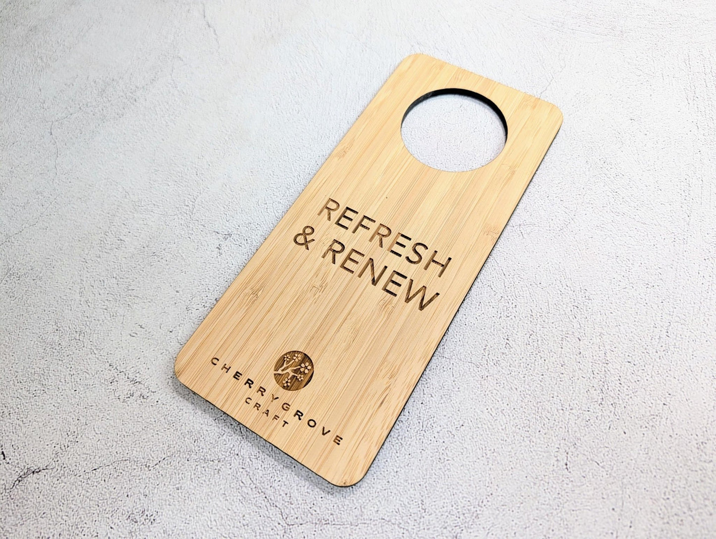 5mm Premium Bamboo Hotel Door Hanger | Do Not Disturb | Add Logo
