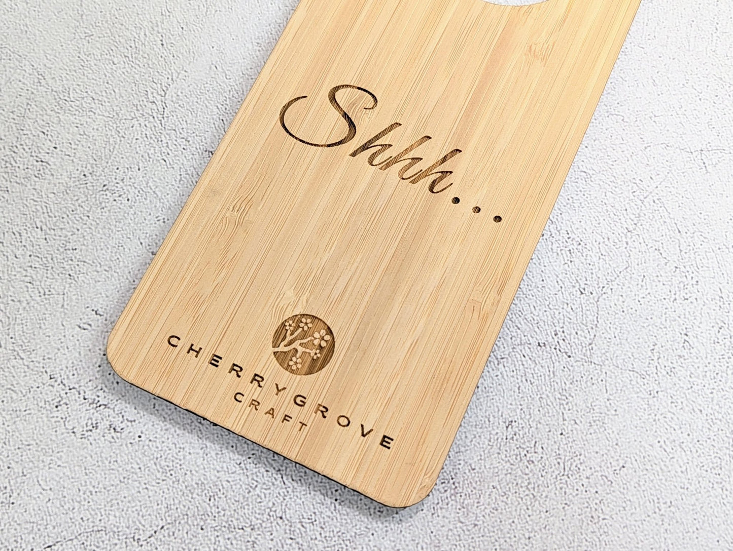 5mm Premium Bamboo Hotel Door Hanger | Please Make Up My Room