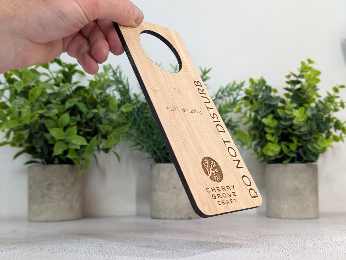5mm bamboo vertical text door hanger with 51mm handle hole
