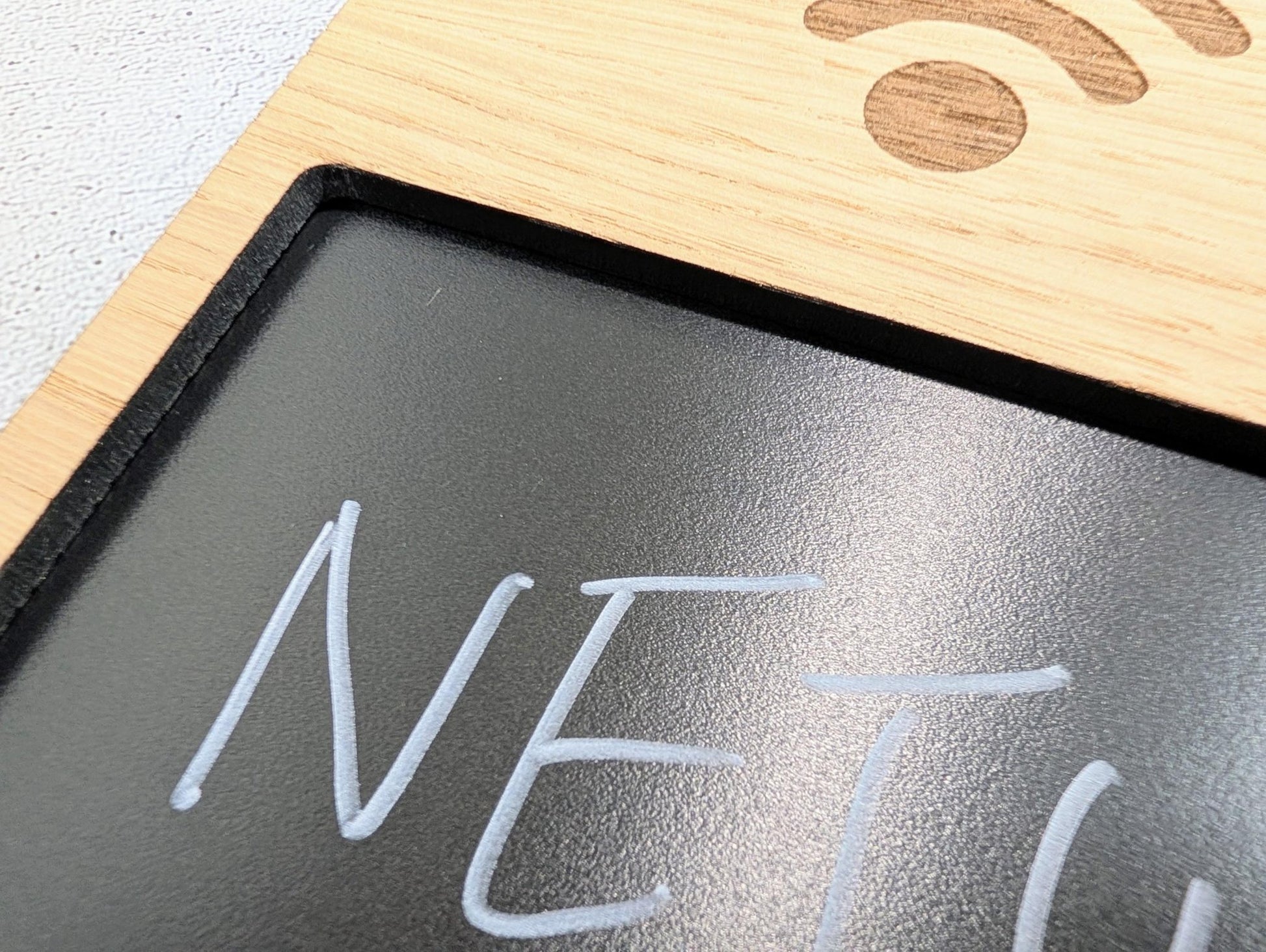 A4 Oak WiFi Sign | Reusable Chalk Board, Home Bnb Office, Blackboard - CherryGroveCraft