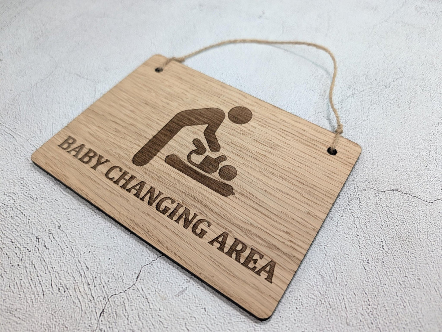 Baby Changing Area Sign | Oak | Wall & Door | 4 Sizes
