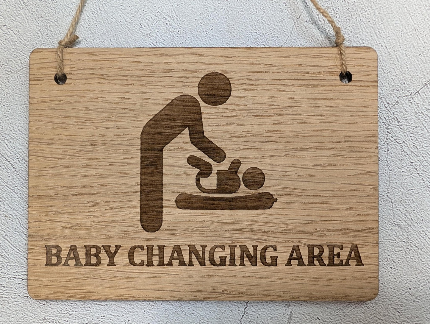 Baby Changing Area Sign | Oak | Wall & Door | 4 Sizes