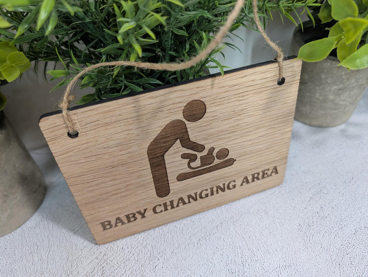 Baby Changing Area Sign | Oak | Wall & Door | 4 Sizes
